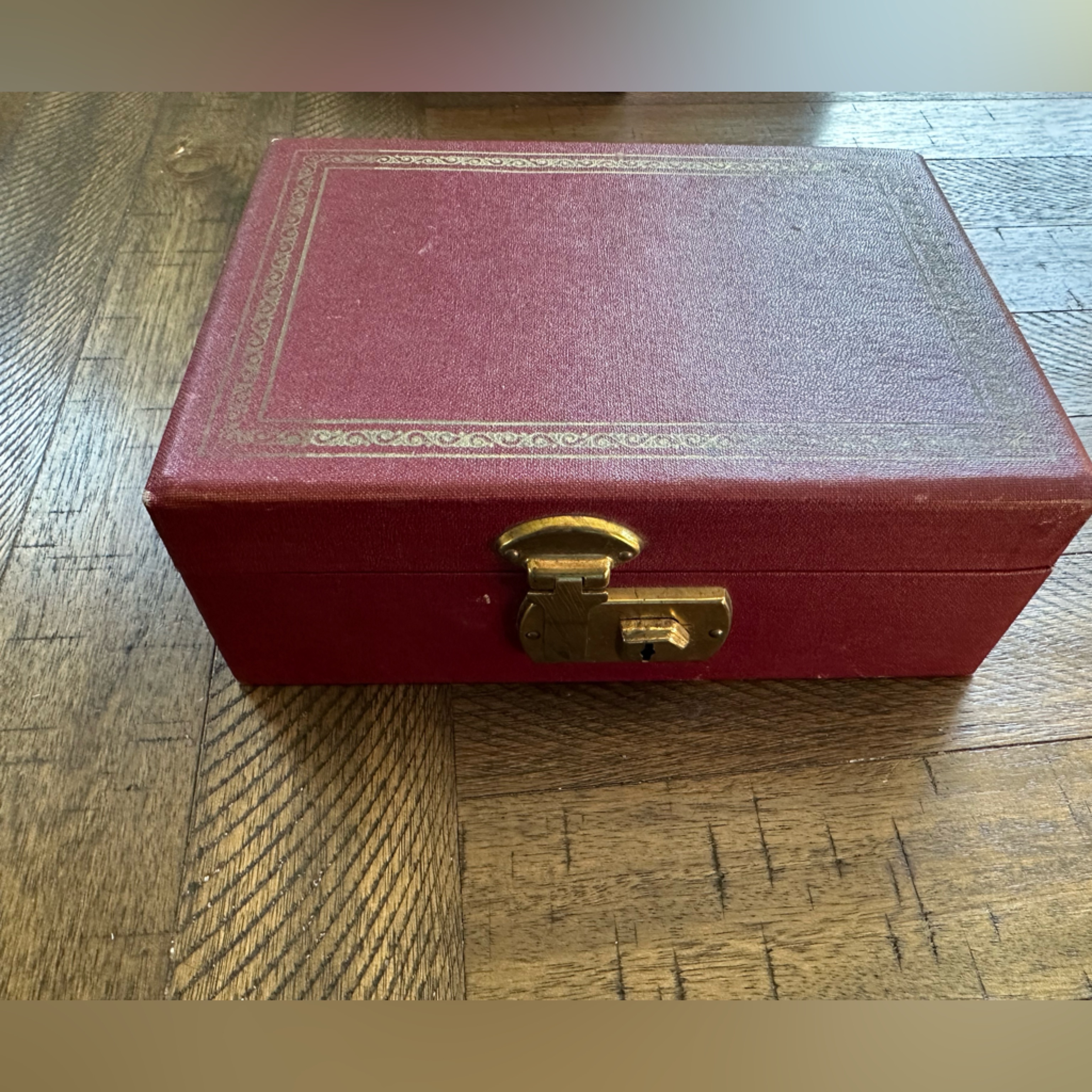Vintage Jewelry Box With Brass Closure